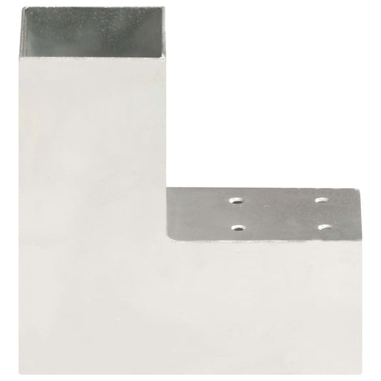 Vidaxl paalverbindingen 4 st l-vorm 71x71 mm gegalvaniseerd metaal