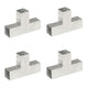 Vidaxl paalverbindingen 4 st t-vorm 71x71 mm gegalvaniseerd metaal