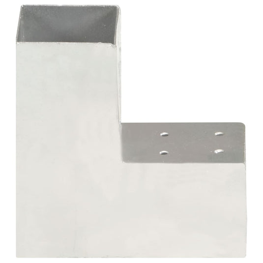 Vidaxl paalverbinding l-vorm 81x81 mm gegalvaniseerd metaal