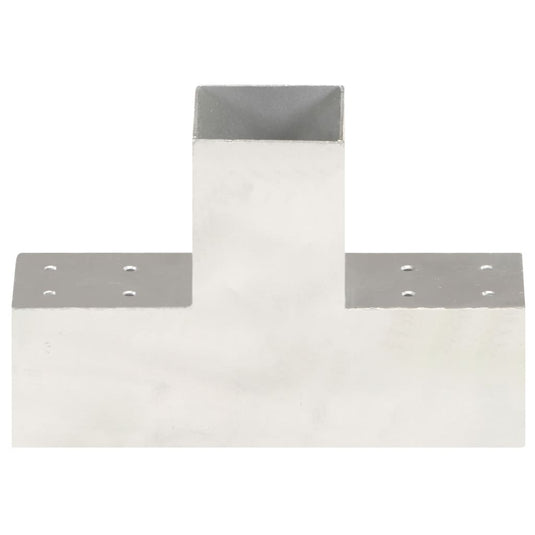 Vidaxl paalverbindingen 4 st t-vorm 81x81 mm gegalvaniseerd metaal