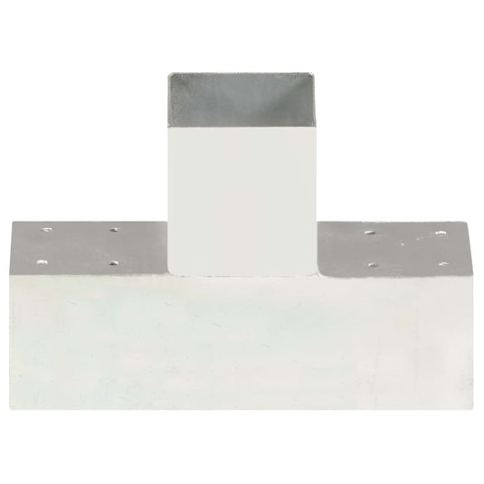 Vidaxl paalverbindingen 4 st t-vorm 91x91 mm gegalvaniseerd metaal