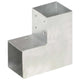 Vidaxl paalverbinding l-vorm 101x101 mm gegalvaniseerd metaal