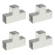 Vidaxl paalverbindingen 4 st t-vorm 101x101 mm gegalvaniseerd metaal