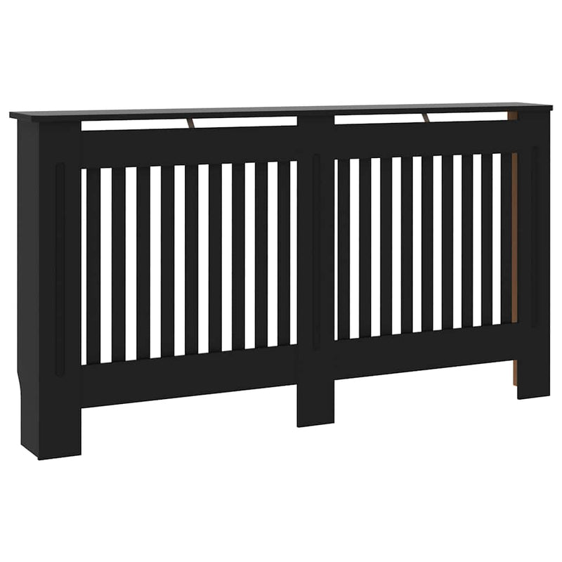 Afbeelding laden in galerijviewer, Vidaxl radiatorombouw 152x19x81,5 cm mdf zwart
