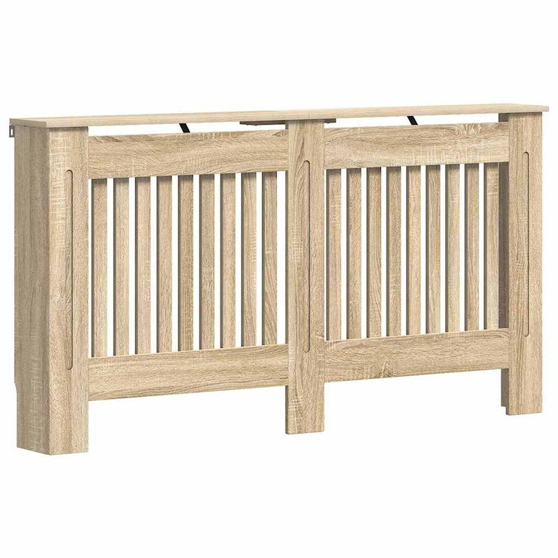 Afbeelding laden in galerijviewer, Vidaxl radiatorombouw 152x19x81,5 cm bewerkt hout
