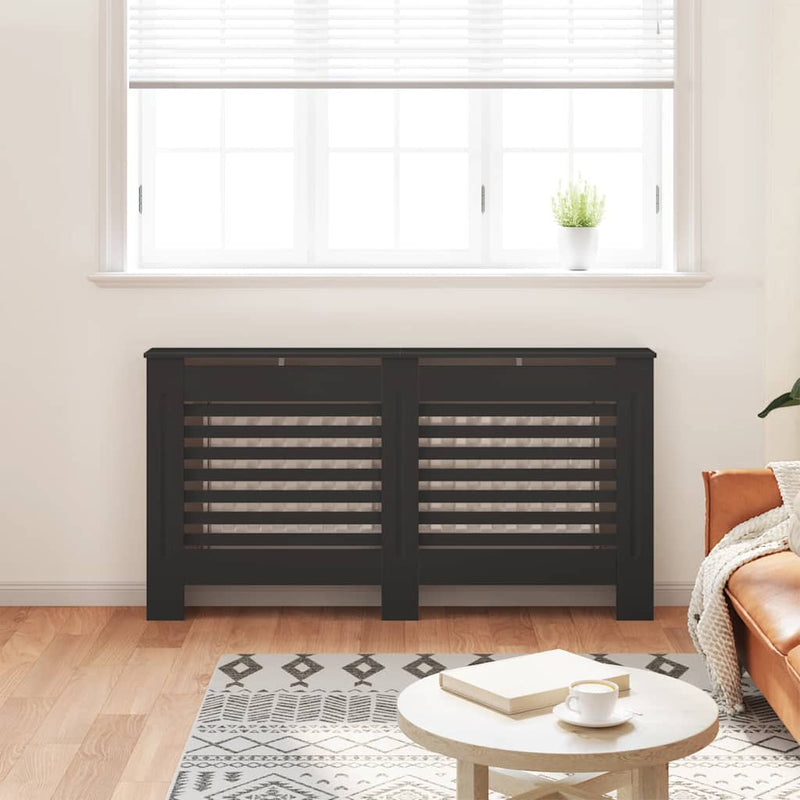 Load image into Gallery viewer, Vidaxl radiatorombouw 152x19x81,5 cm mdf zwart

