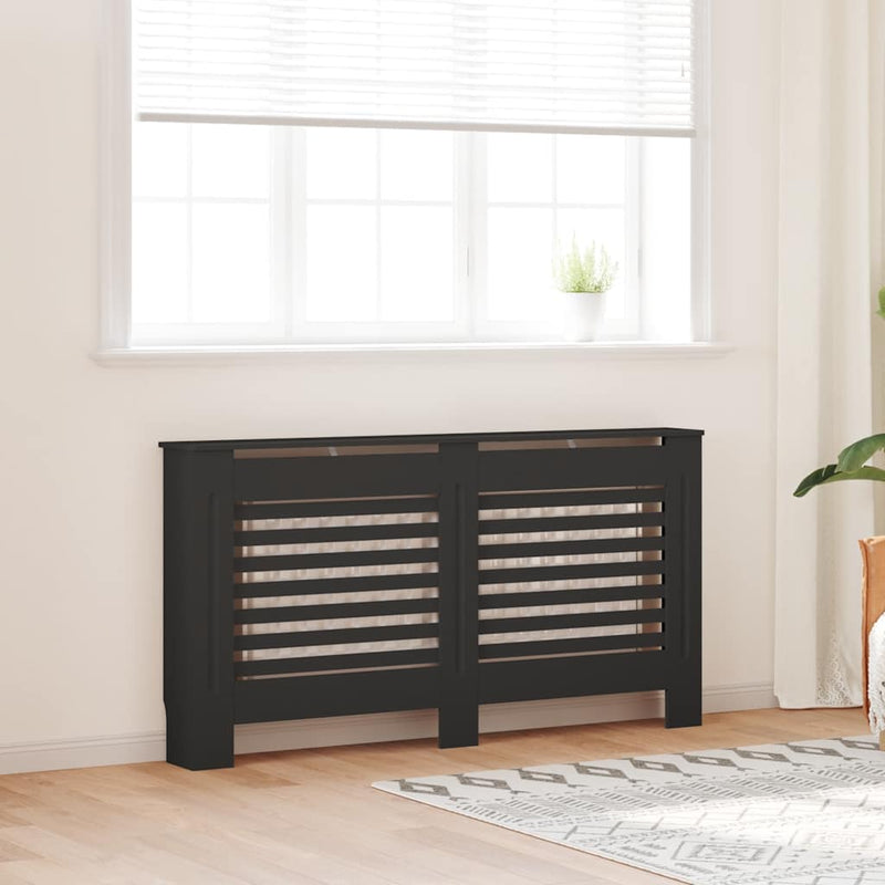 Load image into Gallery viewer, Vidaxl radiatorombouw 152x19x81,5 cm mdf zwart
