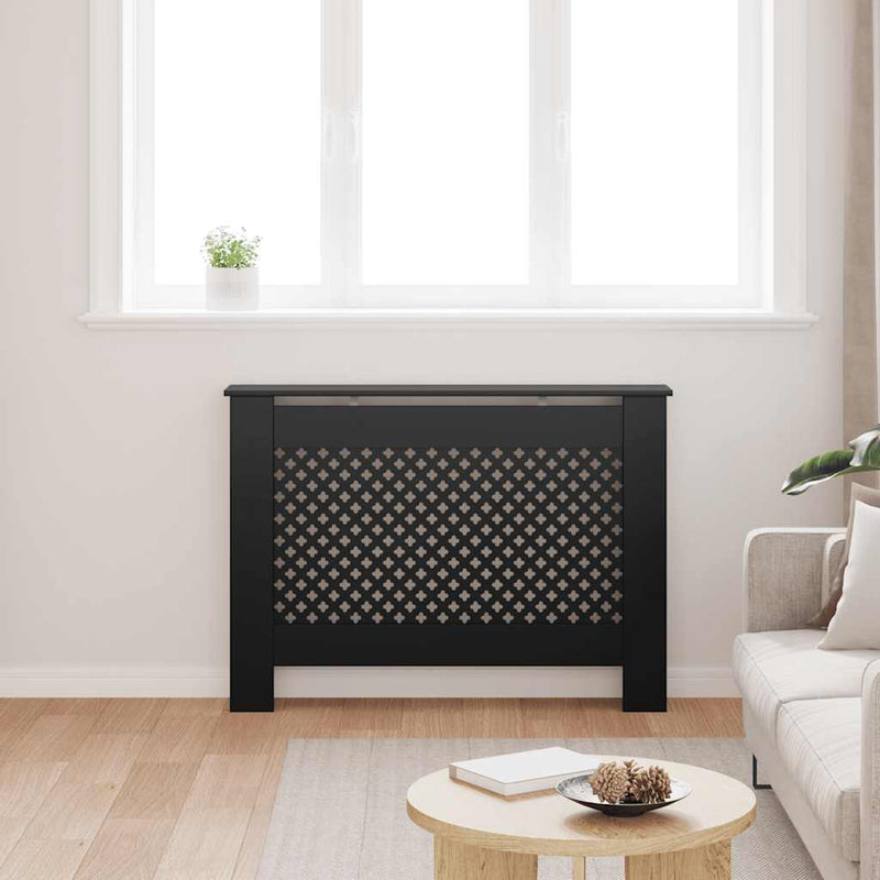 Load image into Gallery viewer, Vidaxl radiatorombouw 112x19x81,5 cm mdf zwart
