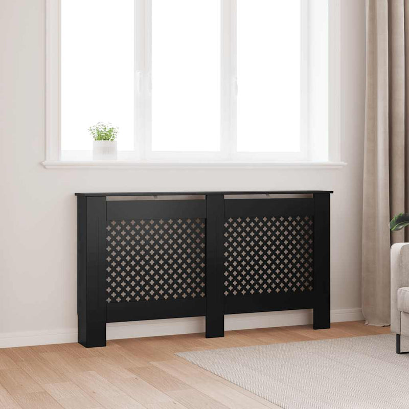 Load image into Gallery viewer, Vidaxl radiatorombouw 152x19x81,5 cm mdf zwart
