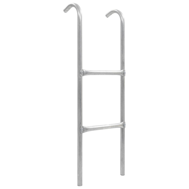 Load image into Gallery viewer, Vidaxl trampolineladder met 2 sporten 102,6 cm staal zilverkleurig
