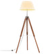 Vidaxl vloerlamp driepoot 141 cm massief teakhout honingbruin en wit