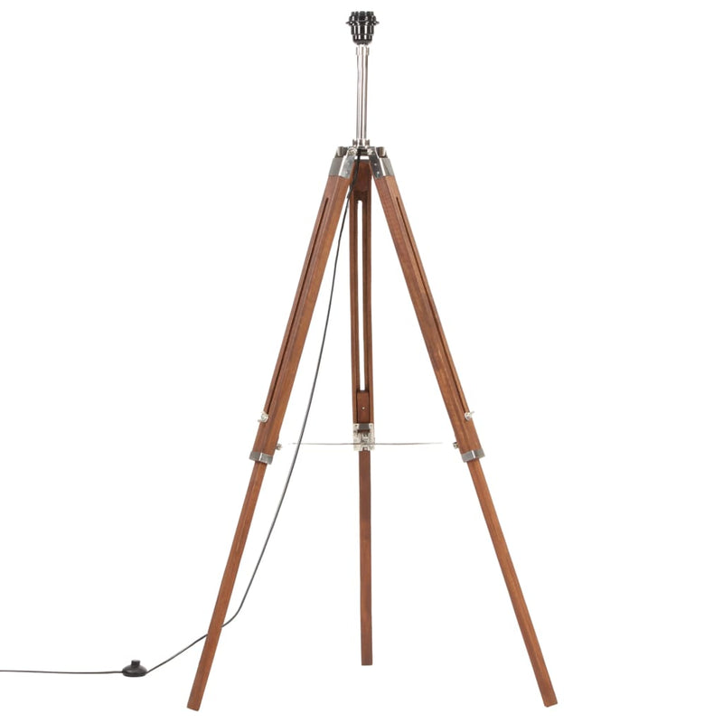 Load image into Gallery viewer, Vidaxl vloerlamp driepoot 141 cm massief teakhout honingbruin en wit
