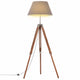Vidaxl vloerlamp driepoot 141 cm massief teakhout honingbruin en grijs