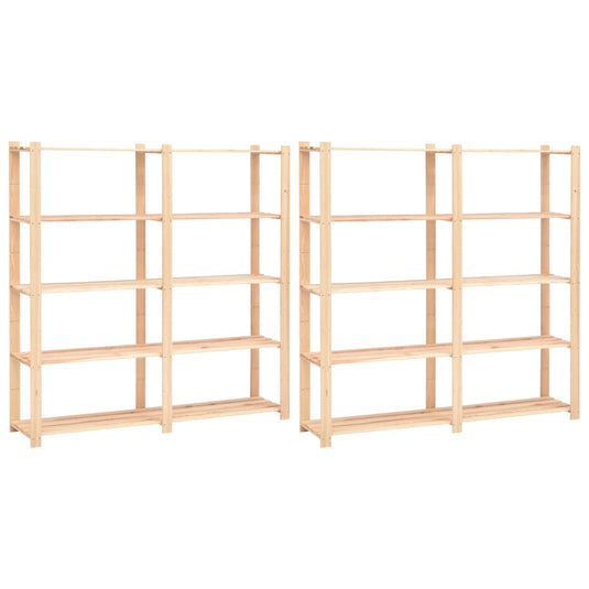VidaXL Opbergrekken 5-laags 2 st 170x38x170 cm grenenhout 500 kg