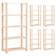 VidaXL Opbergrekken 5-laags 5 st 80x38x170 cm grenenhout 250 kg