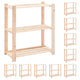 VidaXL Opbergrekken 3-laags 10 st 80x38x90 cm grenenhout 150 kg