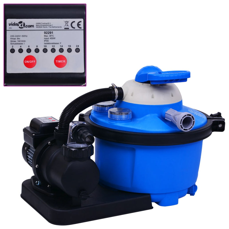 Load image into Gallery viewer, Vidaxl zandfilterpomp met timer 450 w 25 l
