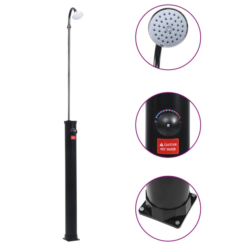 Load image into Gallery viewer, Vidaxl buitendouche solar 8 l 215 cm zwart
