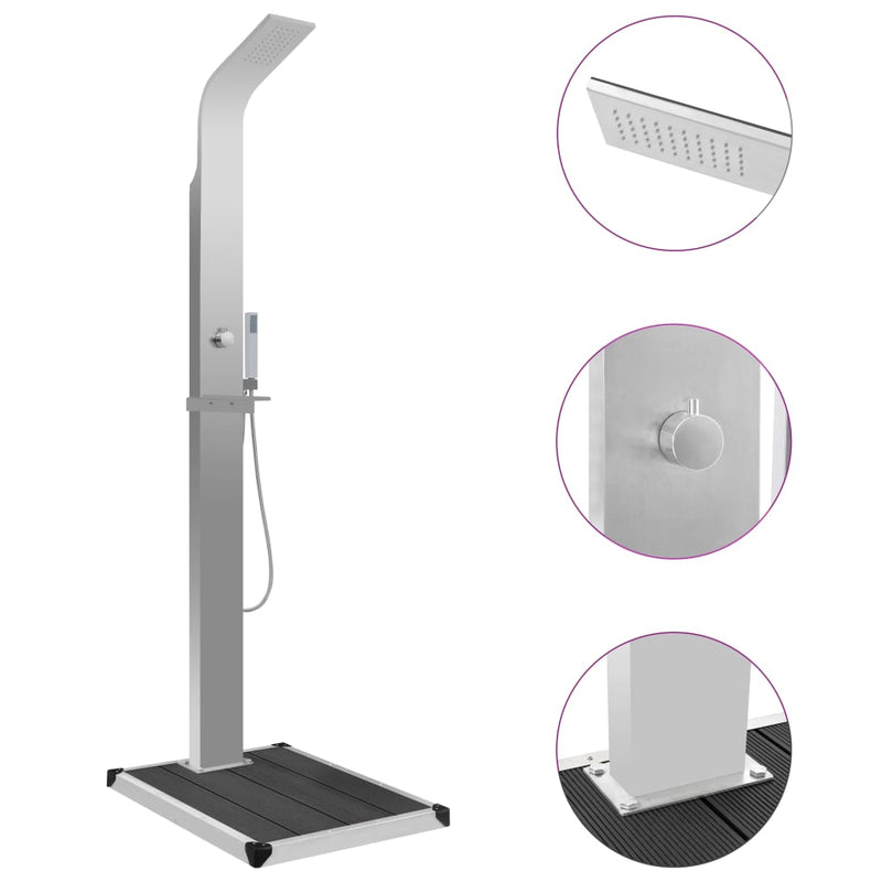 Load image into Gallery viewer, Vidaxl buitendouche met bak hkc roestvrij staal
