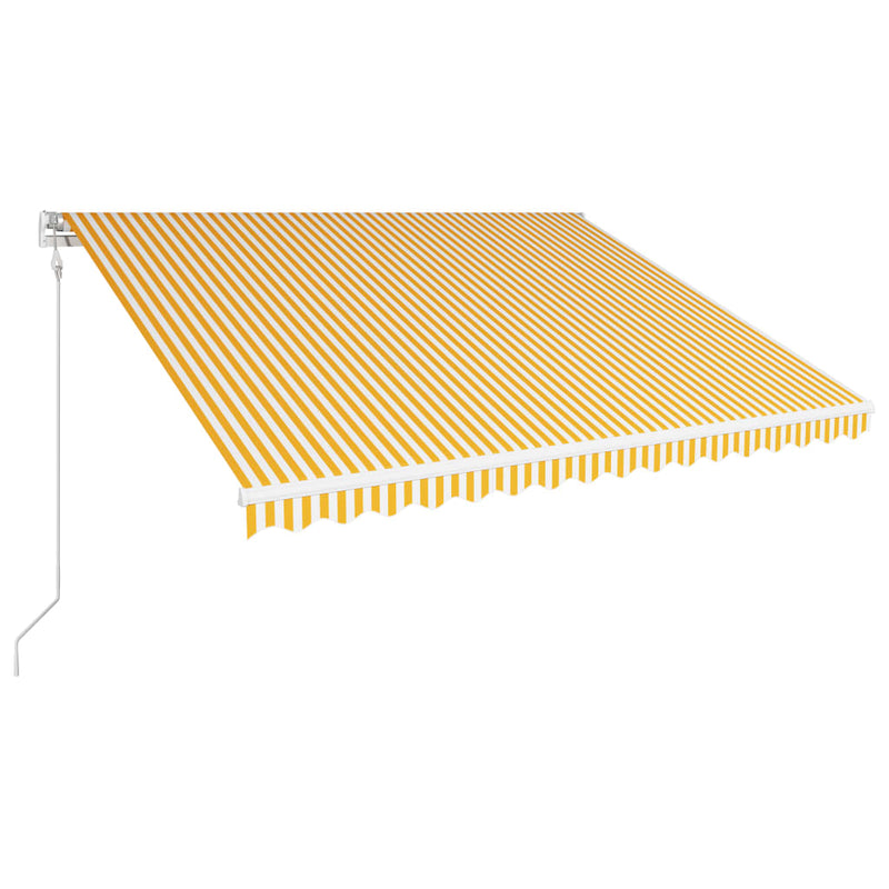 Load image into Gallery viewer, VidaXL Luifel automatisch uittrekbaar 400x300 cm geel en wit
