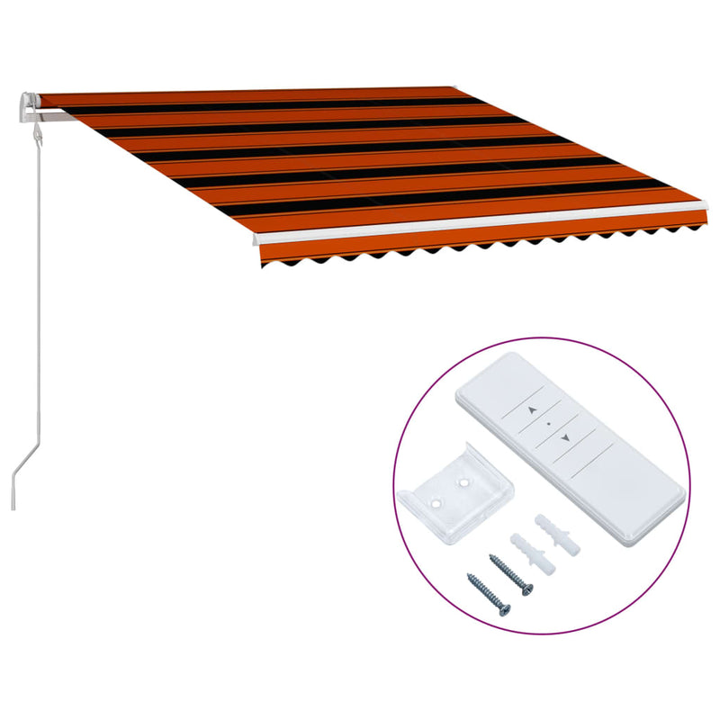 Load image into Gallery viewer, VidaXL Luifel automatisch uittrekbaar 400x300 cm oranje en bruin

