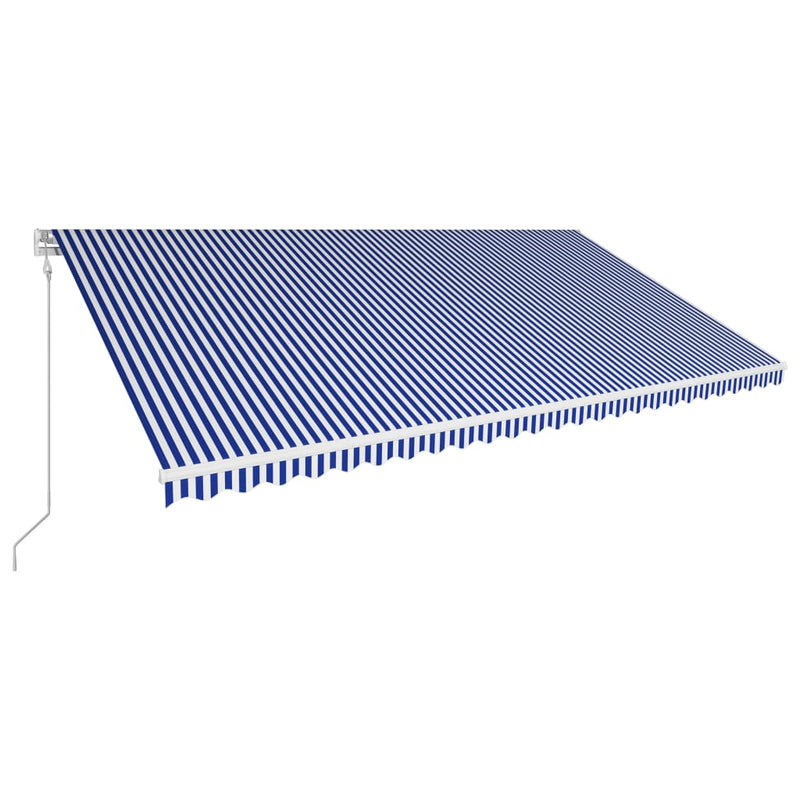 Load image into Gallery viewer, VidaXL Luifel automatisch uittrekbaar 600x300 cm blauw en wit

