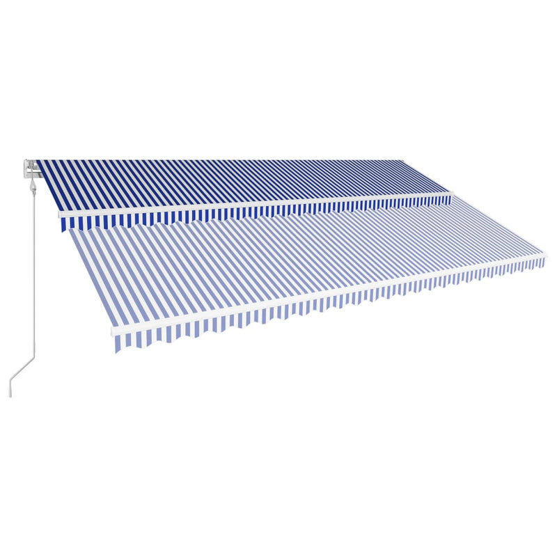 Load image into Gallery viewer, VidaXL Luifel automatisch uittrekbaar 600x300 cm blauw en wit
