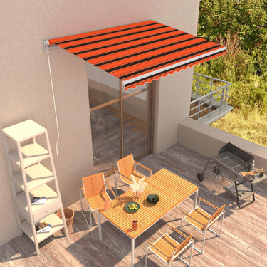 Vidaxl luifel handmatig uittrekbaar 350x250 cm oranje en bruin