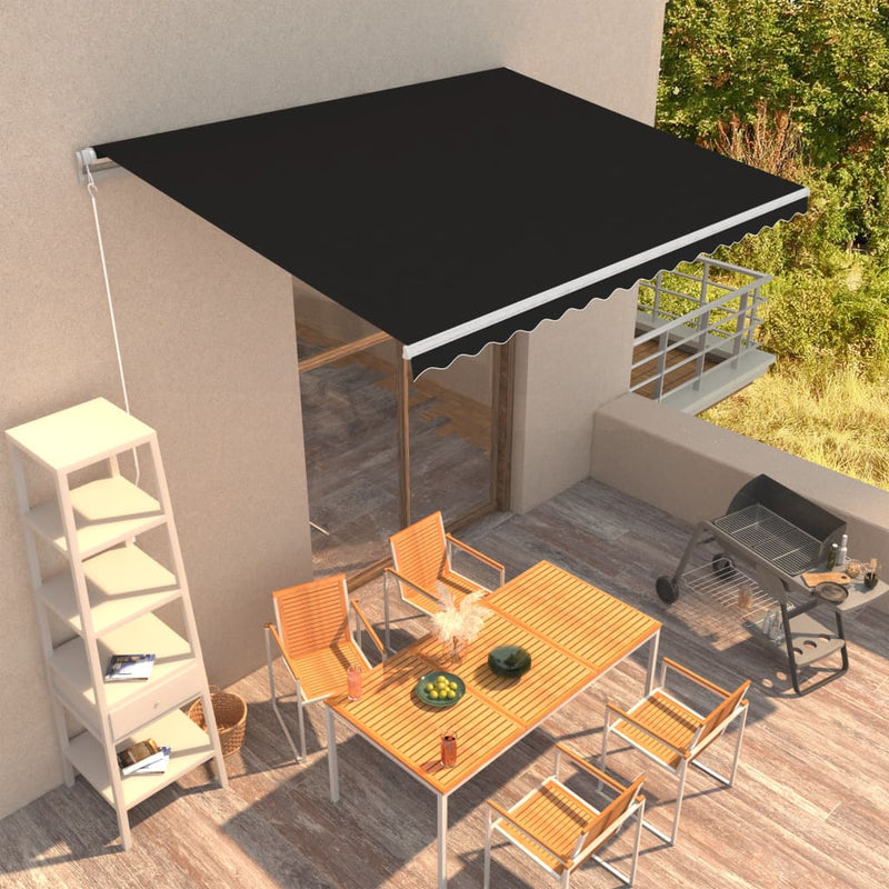 Load image into Gallery viewer, VidaXL Luifel handmatig uittrekbaar 400x300 cm antraciet
