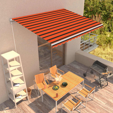 Vidaxl luifel handmatig uittrekbaar 400x300 cm oranje en bruin
