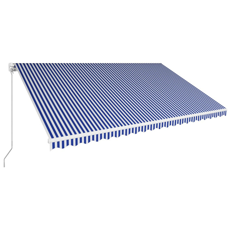 Load image into Gallery viewer, VidaXL Luifel handmatig uittrekbaar 500x300 cm blauw en wit
