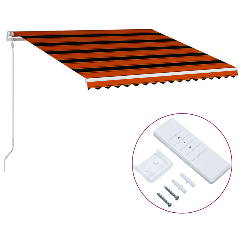 Load image into Gallery viewer, VidaXL Luifel automatisch uittrekbaar 450x300 cm oranje en bruin

