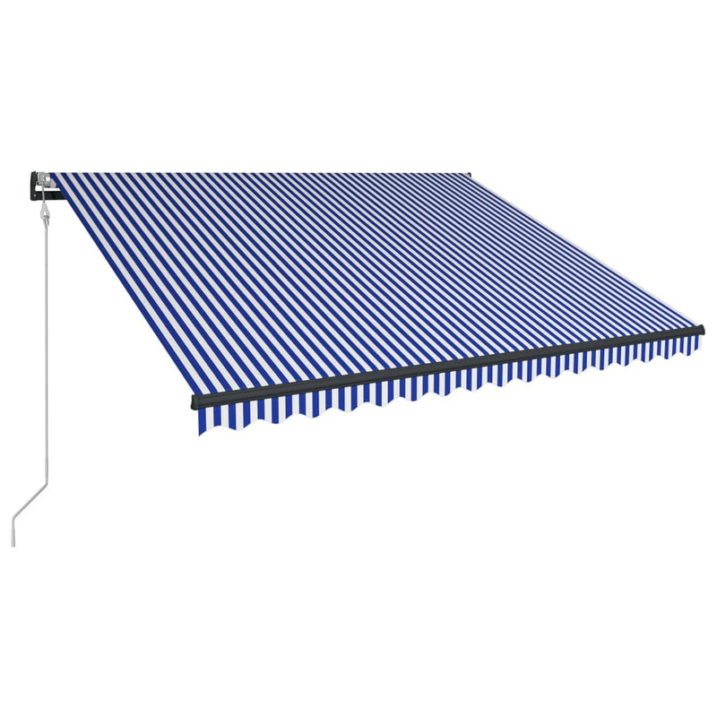 Load image into Gallery viewer, VidaXL Luifel met windsensor en LED 350x250 cm blauw en wit
