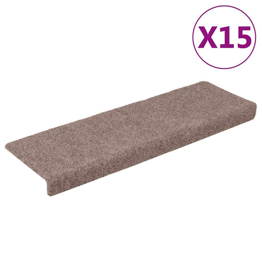Vidaxl trapmatten zelfklevend 15 stuks 65x21x4 cm lichtbruin