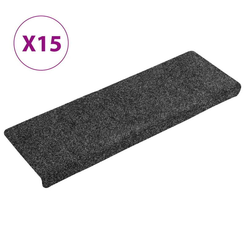 Load image into Gallery viewer, Vidaxl trapmatten zelfklevend 15 stuks 65x21x4 cm grijs rechthoekige rand
