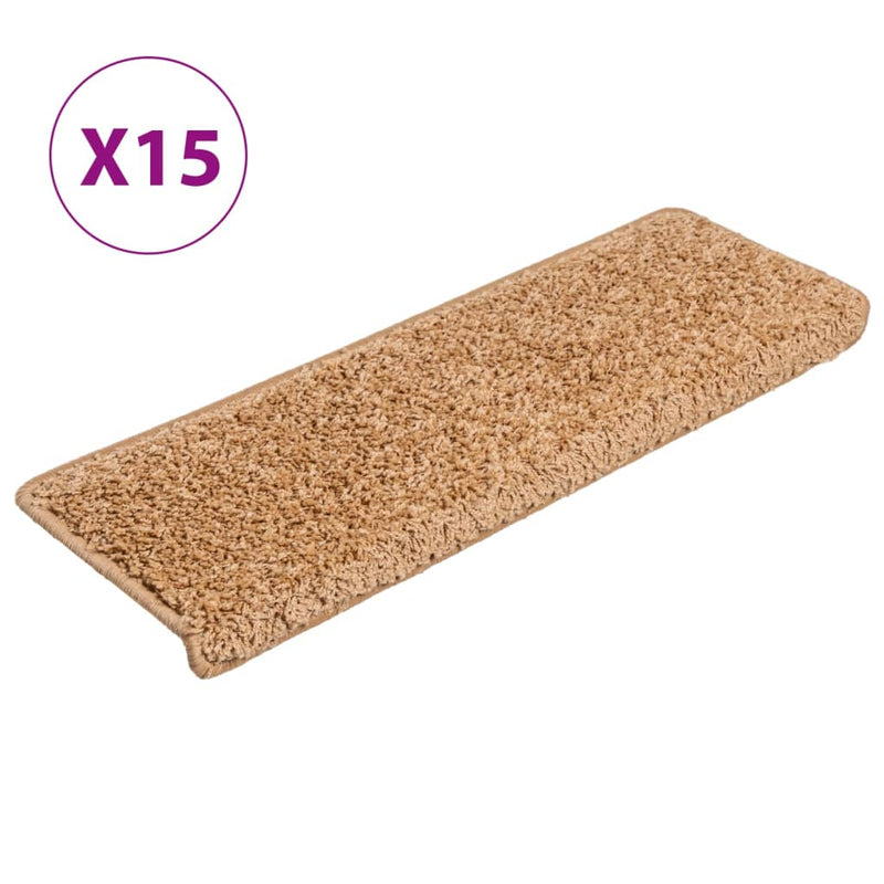 Load image into Gallery viewer, Vidaxl trapmatten 15 st 65x21x4 cm beige rechthoekige rand
