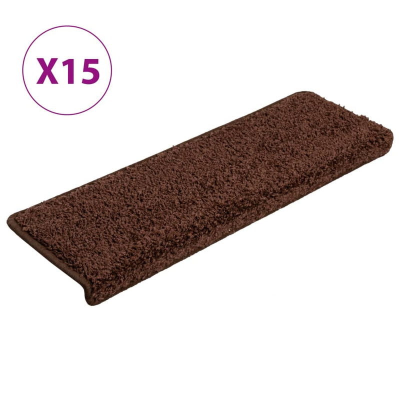 Load image into Gallery viewer, Vidaxl trapmatten 15 st 65x21x4 cm bruin rechthoekige rand
