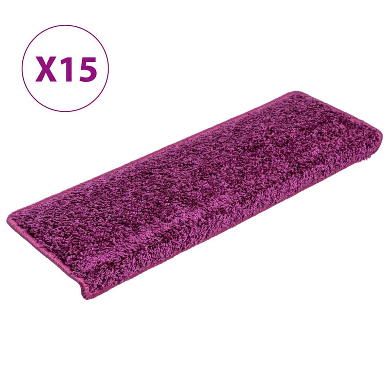 Afbeelding laden in galerijviewer, Vidaxl trapmatten 15 st 65x21x4 cm violet rechthoekige rand
