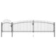 VidaXL Poort met speren bovenkant 5x1,5 m zwart