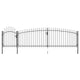 VidaXL Poort met speren bovenkant 5x1,75 m zwart