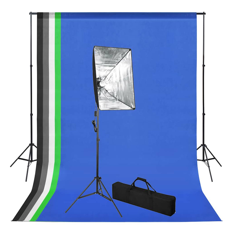 Load image into Gallery viewer, Vidaxl fotostudioset met achtergrond en softboxlamp
