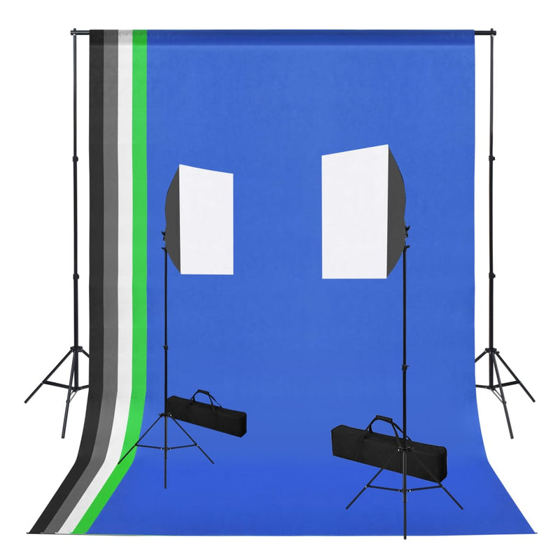 Load image into Gallery viewer, Vidaxl fotostudioset met softboxlampen en achtergronden
