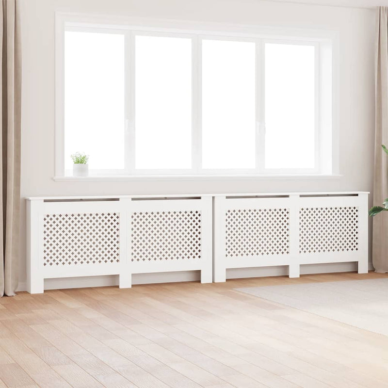 Load image into Gallery viewer, Vidaxl radiatorombouwen 2 st 172x19x81,5 cm mdf wit
