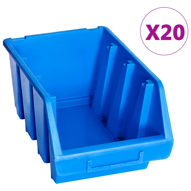 Load image into Gallery viewer, Vidaxl stapelbakken 20 st kunststof blauw
