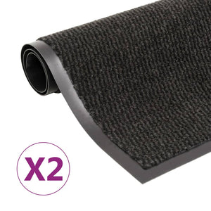 Vidaxl droogloopmatten 2 st rechthoekig getuft 80x120 cm zwart