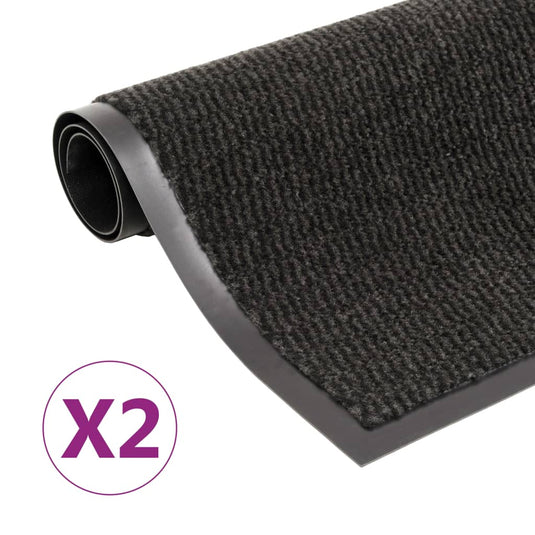 Vidaxl droogloopmatten 2 st rechthoekig getuft 80x120 cm zwart