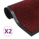 Vidaxl droogloopmatten 2 st rechthoekig getuft 80x120 cm rood