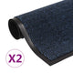 Vidaxl droogloopmatten 2 st rechthoekig getuft 90x150 cm blauw