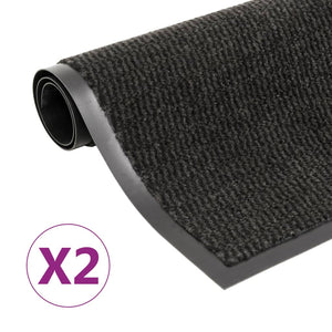 Vidaxl droogloopmatten 2 st rechthoekig getuft 120x180 cm zwart