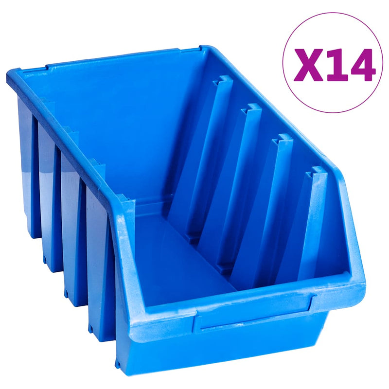 Load image into Gallery viewer, Vidaxl stapelbakken 14 st kunststof blauw
